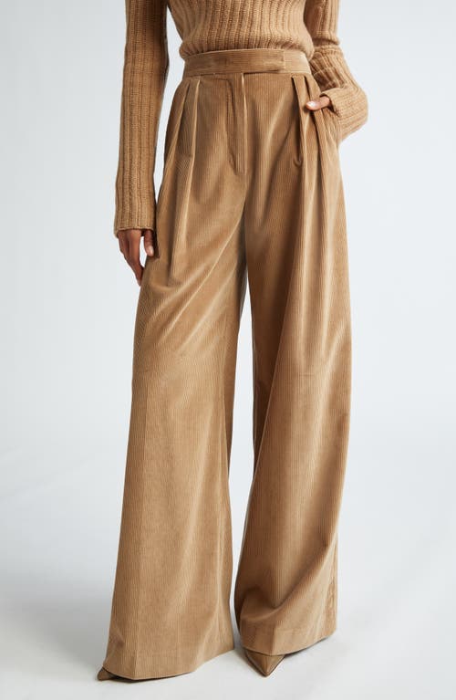 Shop Max Mara Gilly Corduroy Ultrawide Leg Pants In Camel