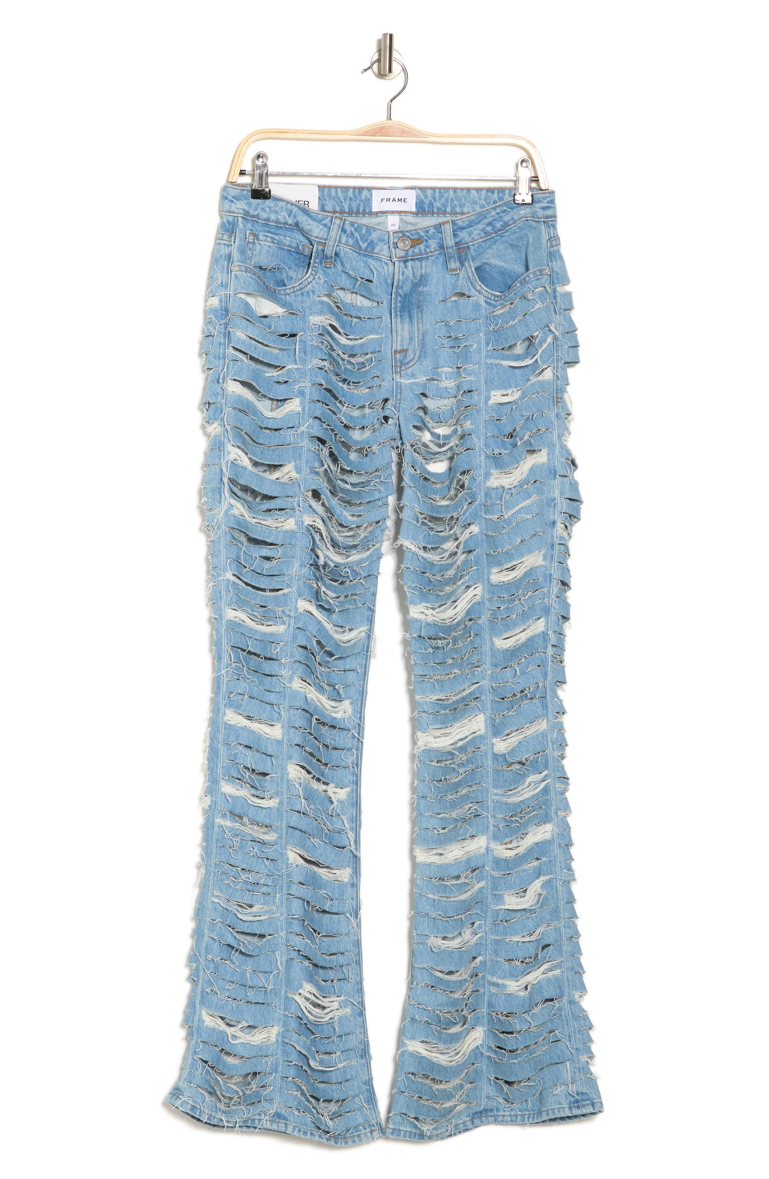 ポケットいっぱい FRAME（PORTER） フレーム レディース ボトムス デニムパンツ ジーンズ Atelier Shredded Low  Rise Flare Leg Jeans