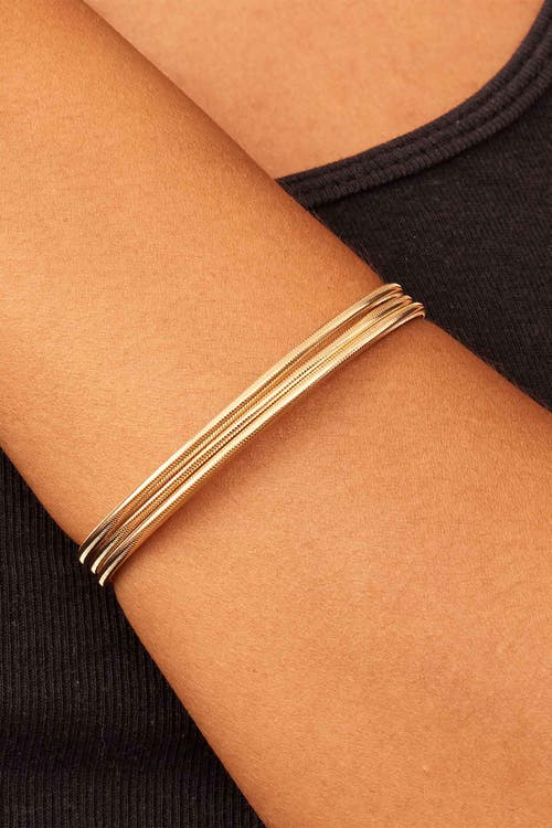Oradina 14k Yellow Gold Mesh Glamour Stack Bracelet In Yellow Gold
