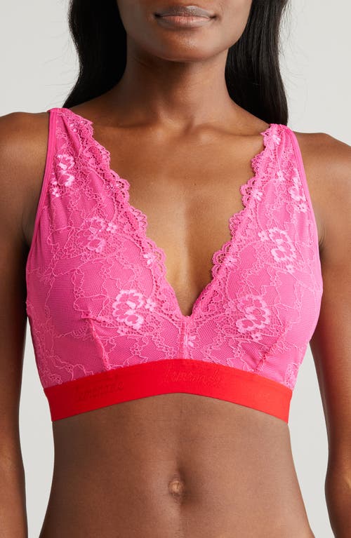 Lace Full Cup Bralette in Deep Pink