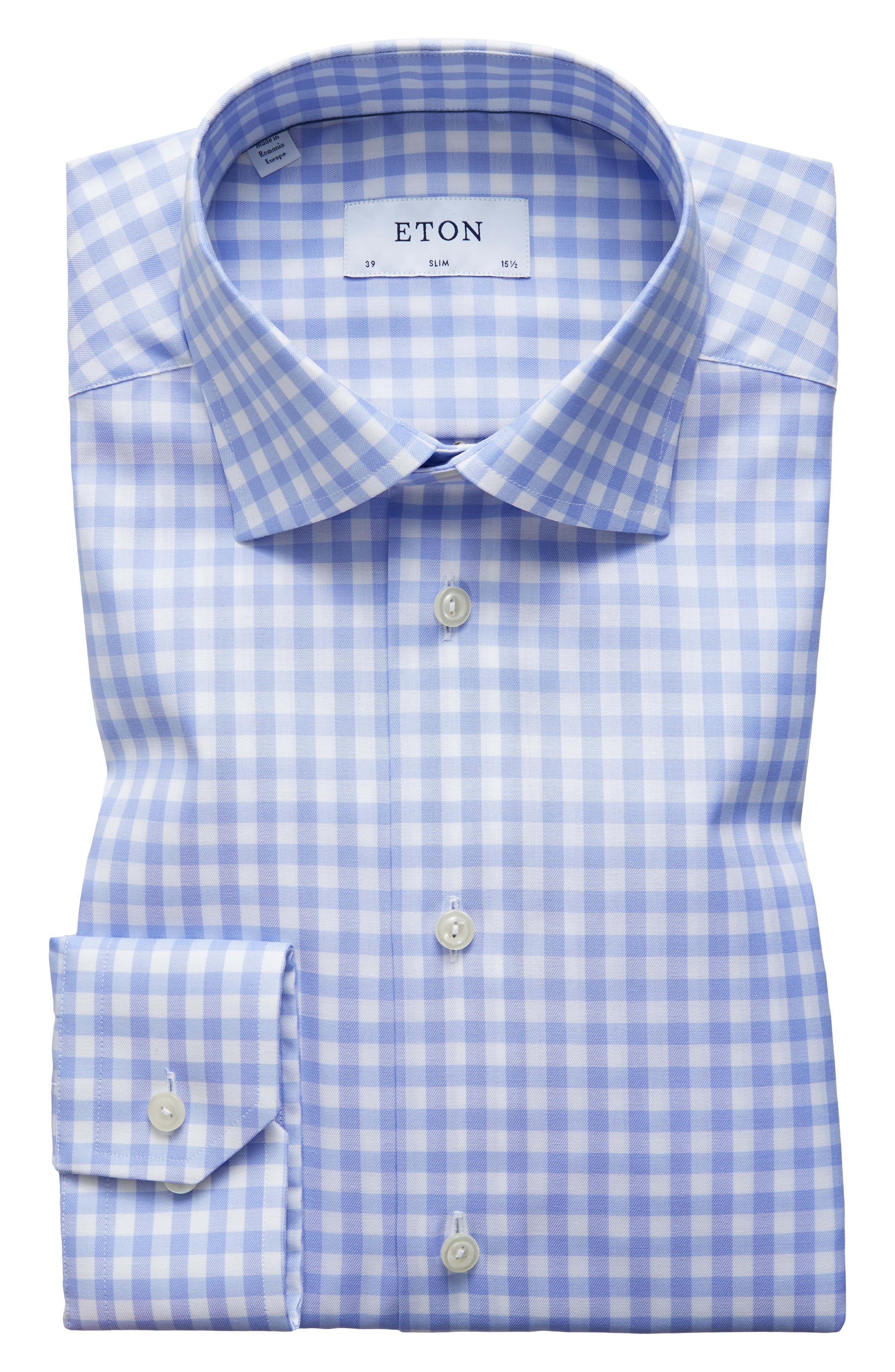 Eton Slim Fit Check Dress Shirt Nordstrom