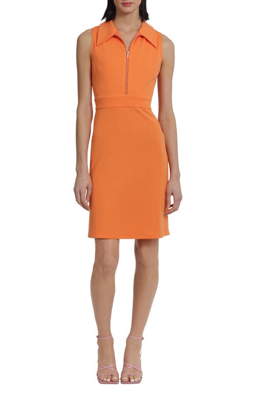 Zip Front Sleeveless Dress in Orange