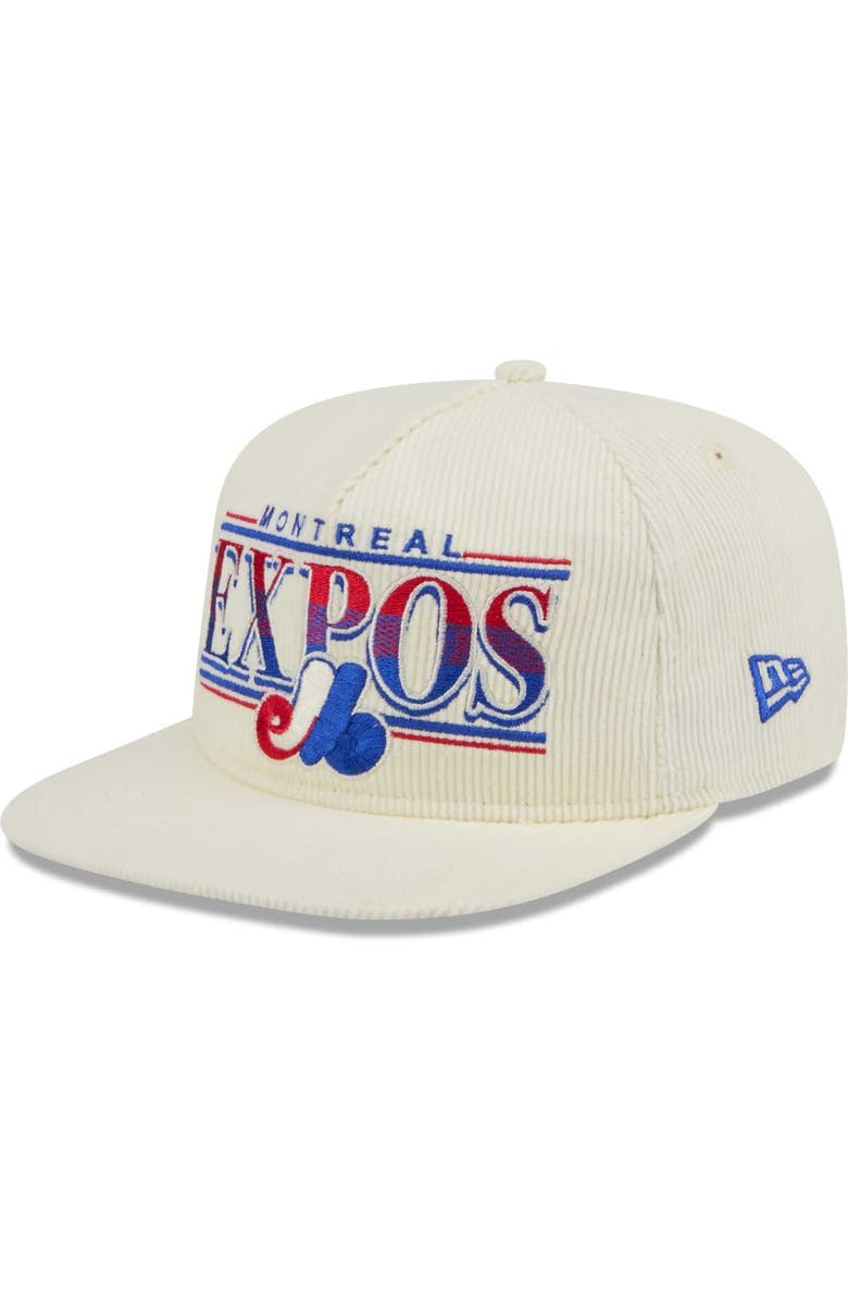 New Era Men's New Era Cream Montreal Expos Throwback Bar Golfer