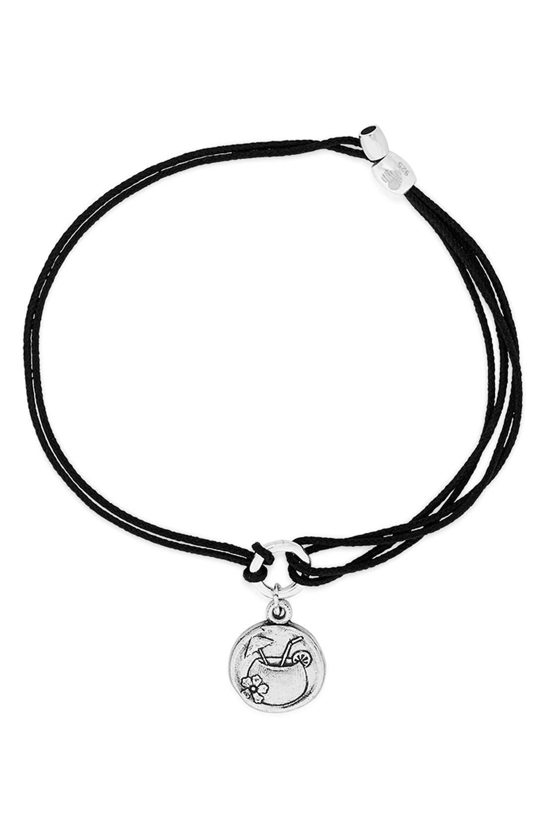 Alex And Ani Kindred Cord Tropical Drink Charm Bracelet In Silver Finish