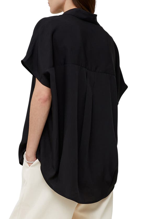 Shop French Connection Popover Crepe Top In Blackout
