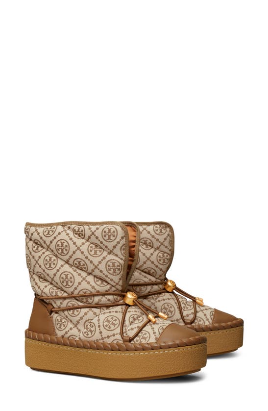 Tory Burch T Monogram Bootie In Hazel Logo Caballo Brown
