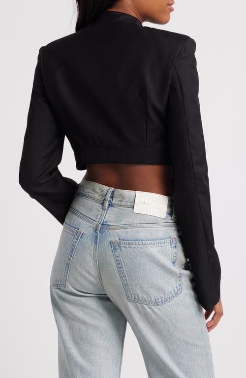 Mistress Rocks Latch Wrap Front Crop Jacket In Black