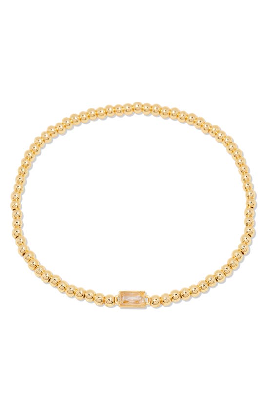 Shop Brook & York Kylie Birthstone Beaded Stretch Bracelet In Gold - April