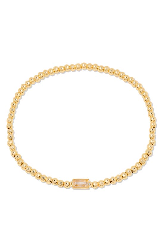 Brook & York Kylie Birthstone Beaded Stretch Bracelet In Gold - April