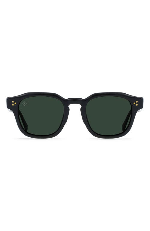 RAEN Rune Polarized Square Sunglasses in Recycled Black/Green Polar at Nordstrom