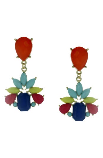 Shop Olivia Welles Irena Faceted Drop Earrings In Gold/multi