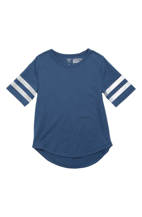 Melrose And Market Kids' Varsity Foil Tee In Navy Denim Foil Rainbow