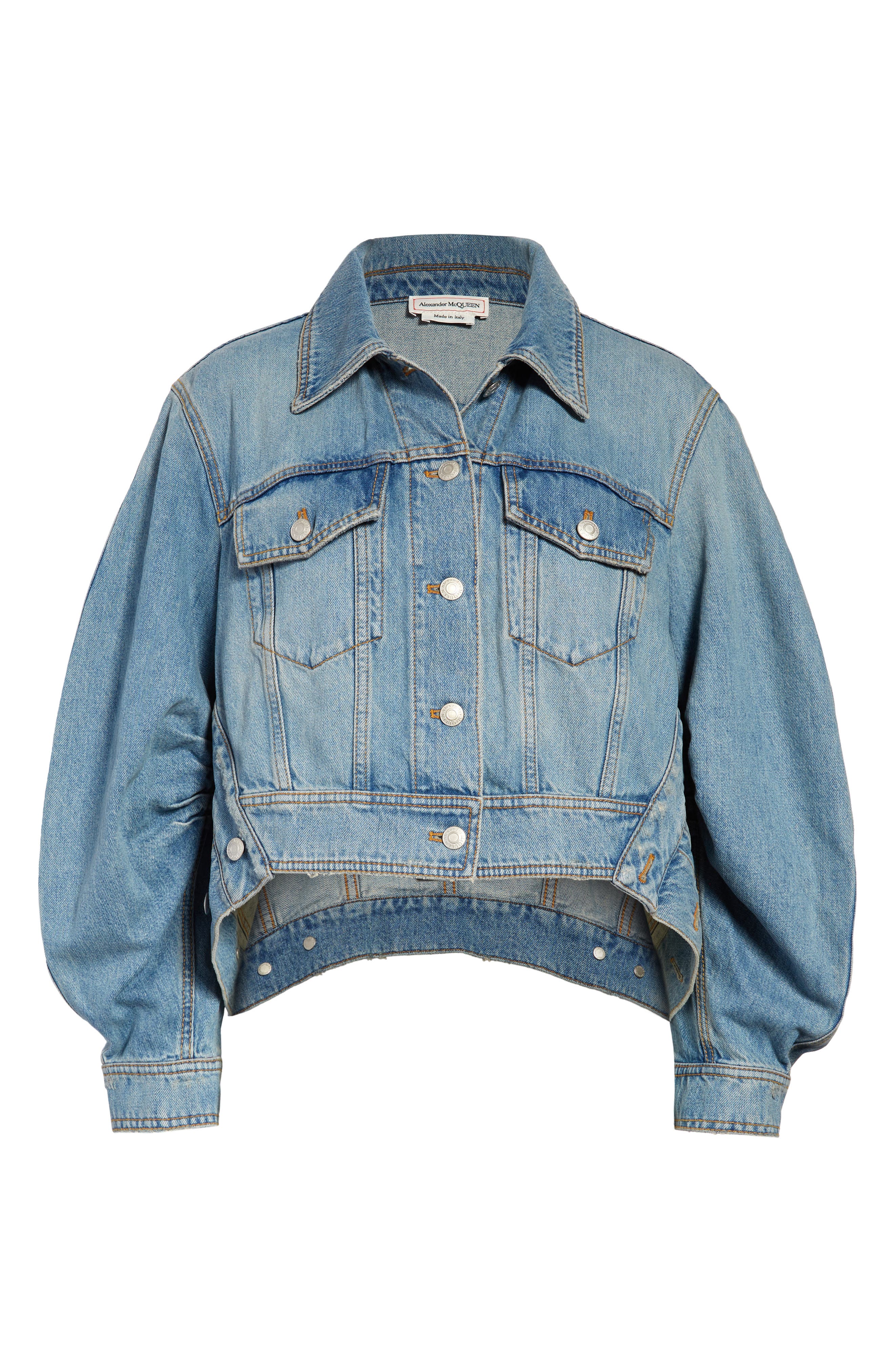 white cropped distressed denim jacket