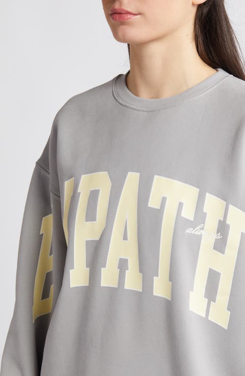 Shop The Mayfair Group Empathy Sweatshirt In Slate Grey/yellow