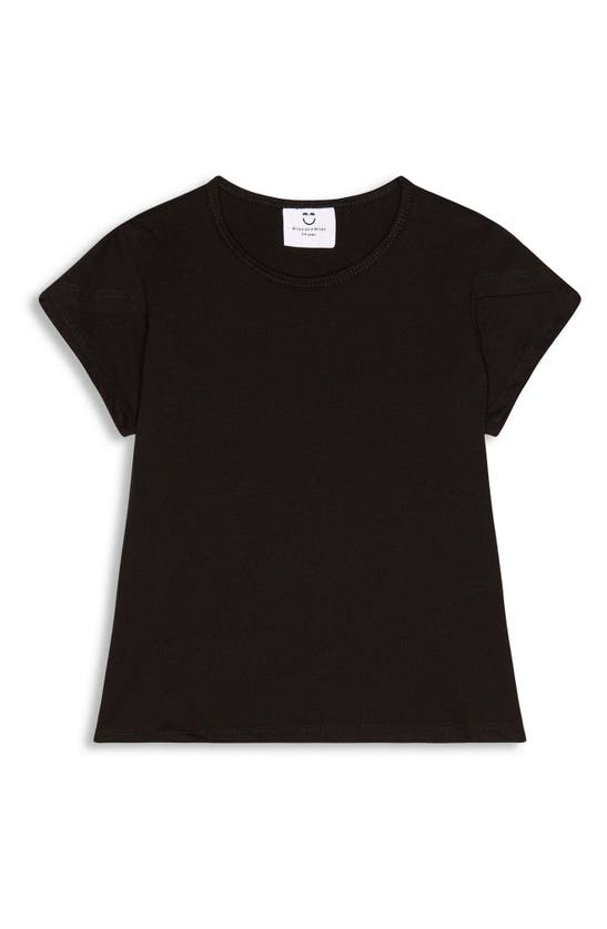 Miles And Milan Babies' Precious Petal Cotton T-shirt In Black