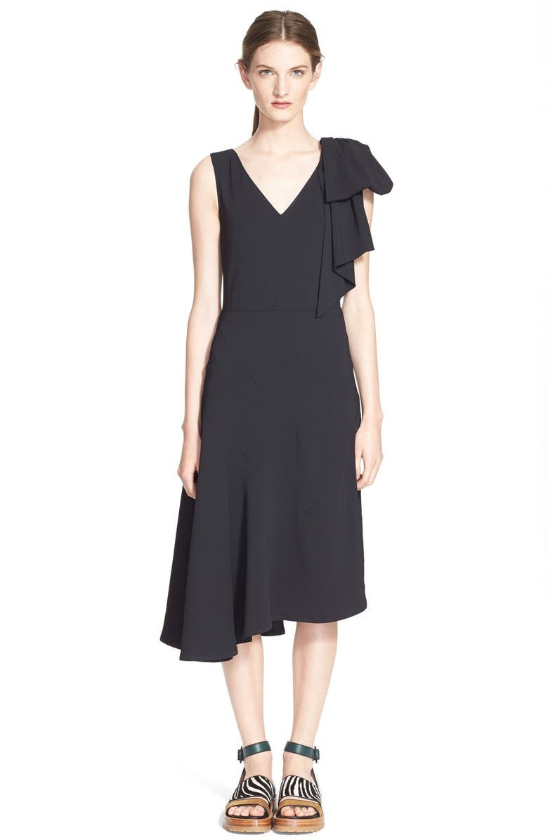Marni Oversized Bow Asymmetrical Hem Dress | Nordstrom