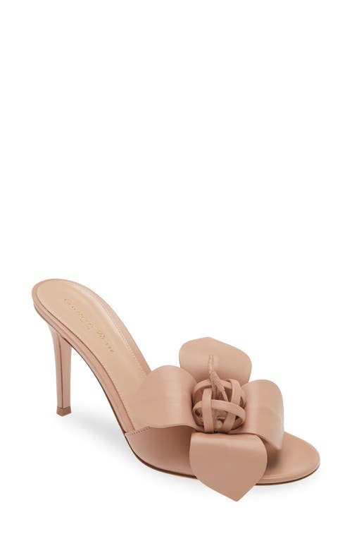 3D Flower Slide Sandal in Peach