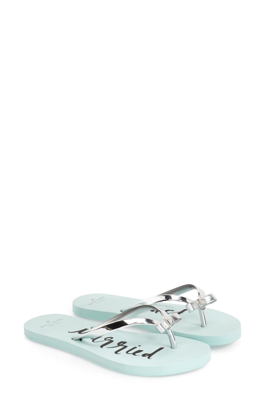 just married flip flops kate spade