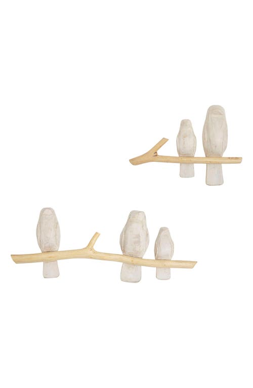 CRANE BABY Perch Set of 2 Wooden Wall Decor in White at Nordstrom