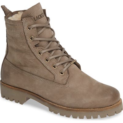 Blackstone Ol22 Lace-Up Boot With Genuine Shearling Lining, Grey