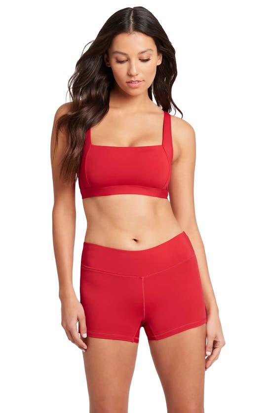 Shop Sea Level Square Neck Bralette Bikini Top In Red