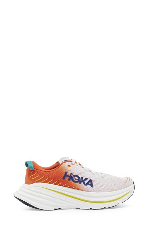 Shop Hoka Bondi X Running Shoe In Blanc De Blanc/flame