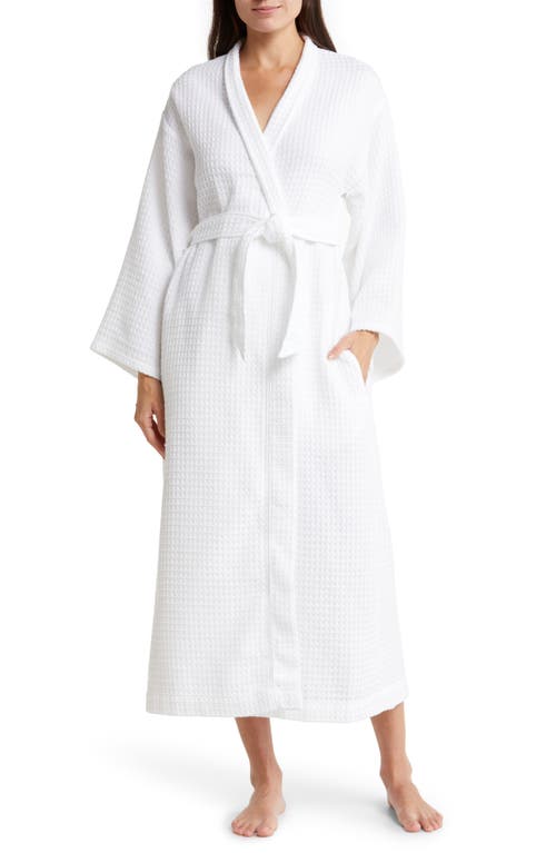 Nordstrom Long Cotton Waffle Robe in White