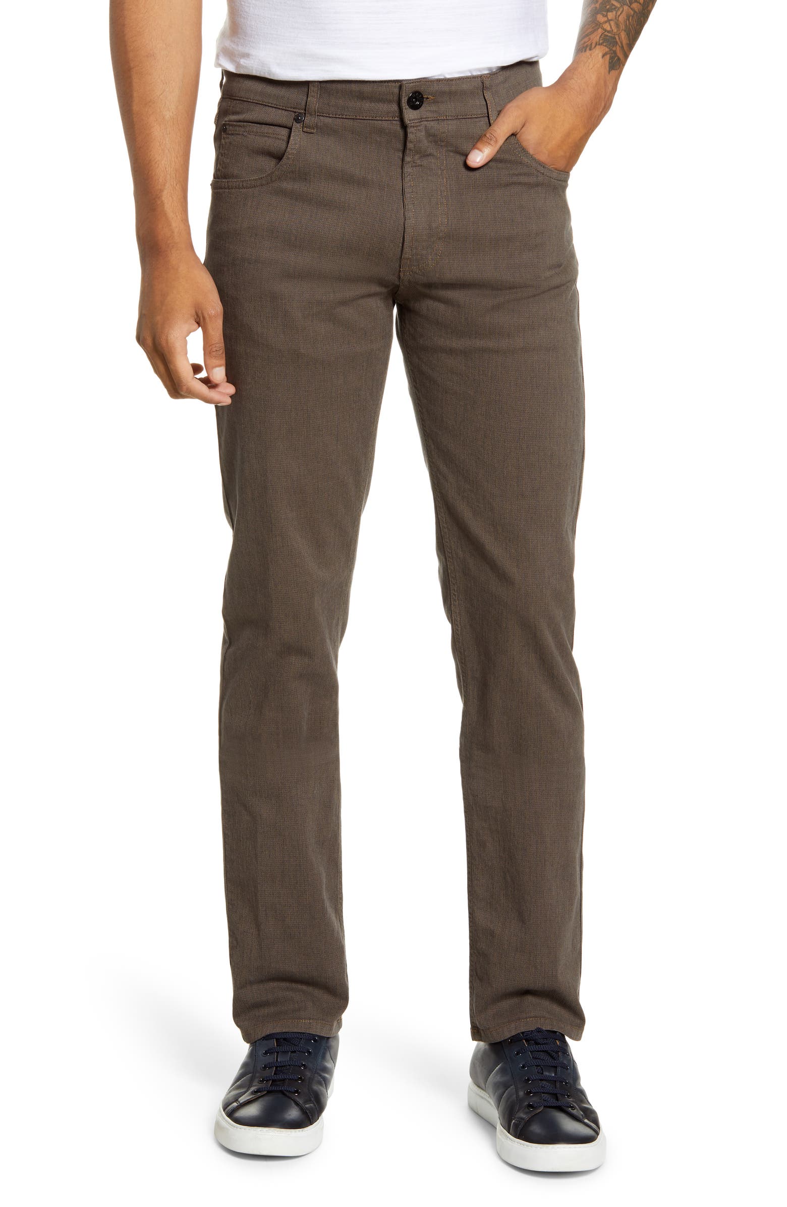 Bugatchi Classic Slim Straight Stretch Cotton Pants | Nordstrom