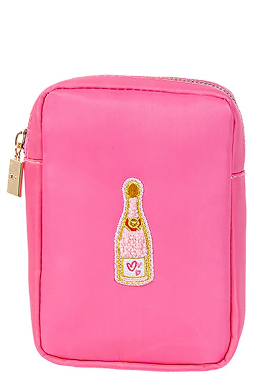 Mini Champagne Cosmetics Bag in Bubblegum