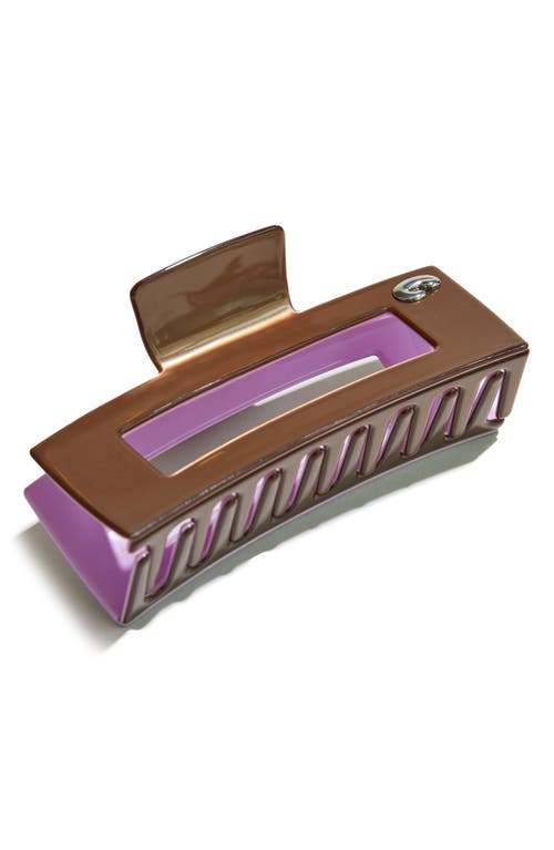 Jumbo Box Claw Clip in Brown/lilac