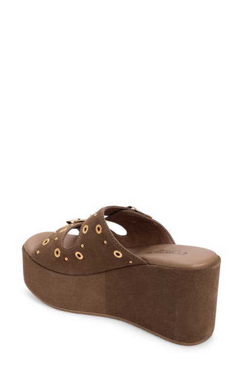 Cordani Jayne Platform Wedge Slide Sandal In Crosta Fango