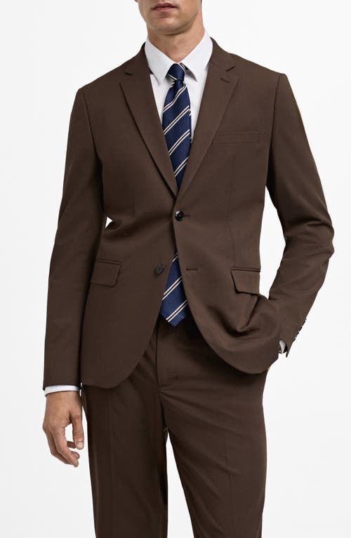 Shop Mango Superslim Fit Stretch Sport Coat In Tobacco Brown