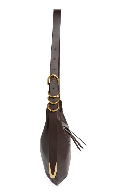 Shop Rag & Bone Mini Spire Hobo Bag In Dark Espresso