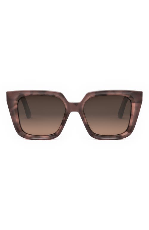 Dior 'midnight S1i 53mm Square Sunglasses In Red Havana/gradient Brown