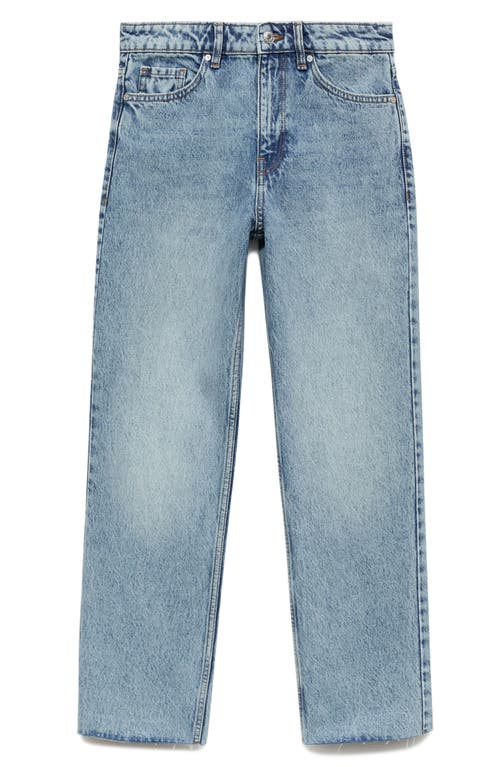Mango Women's Straight-fit Cropped Jeans In Medium Blue