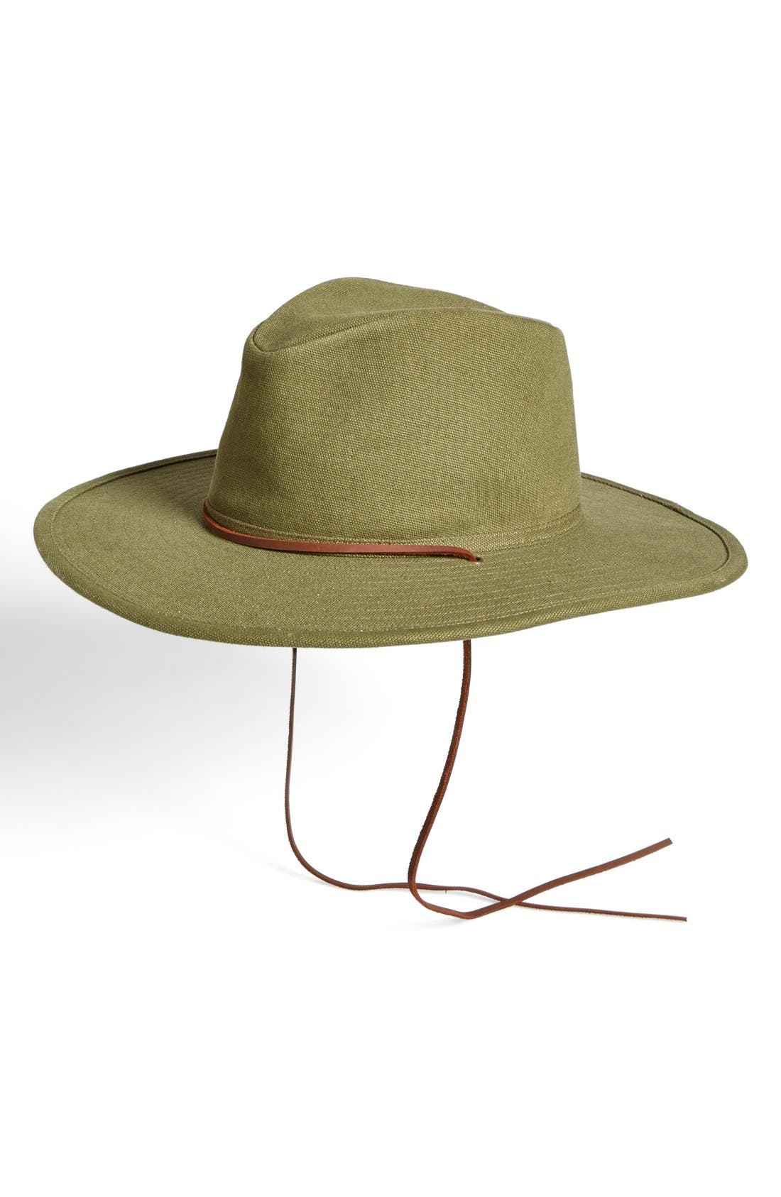 Brixton 'ranger' Canvas Hat In Olive 