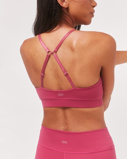 Shop Rebody Active Uplift V Neck Sports Bralette In Fuschia/black