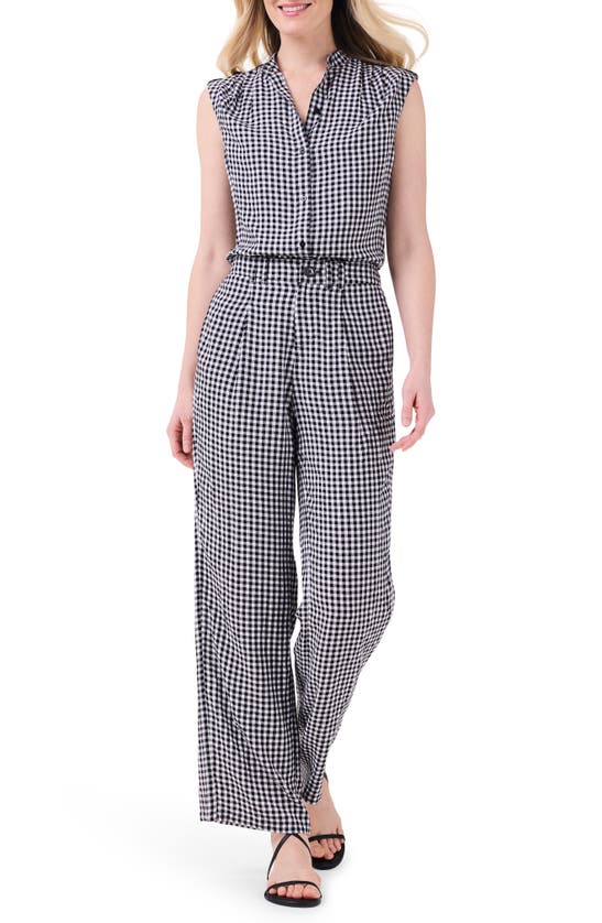 Shop Nic + Zoe Drapey Gingham Wide Leg Pants In Black Multi