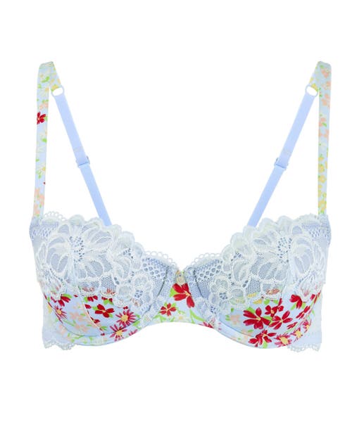 Adore Me Mathilda Contour Balconette Bra In Ditsy Blue