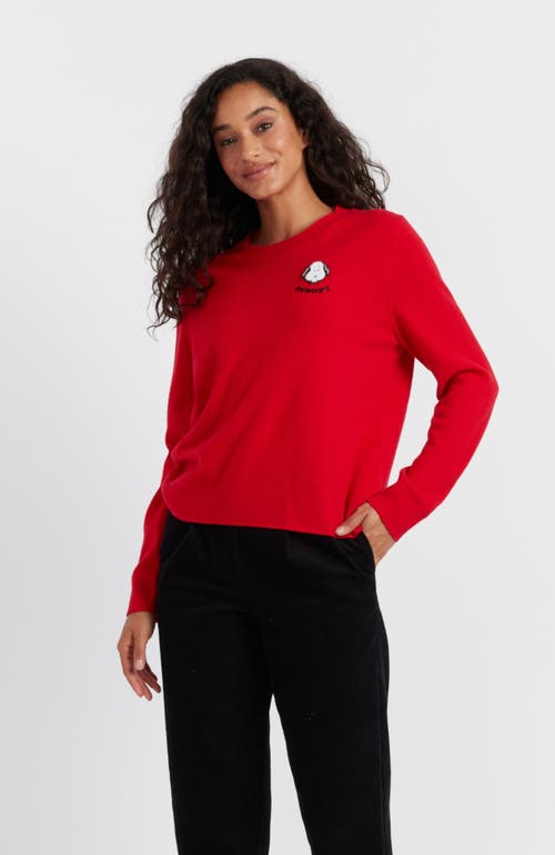 Shop Chinti & Parker Snoopy Badge Wool Cashmere Sweater In Red