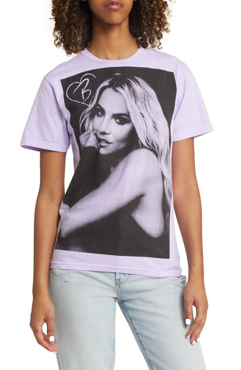 Britney Spears Heart Cotton Graphic T-Shirt