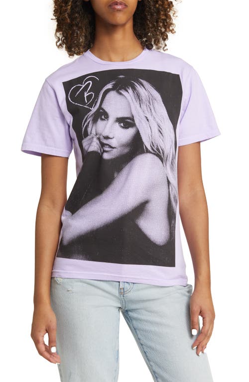Britney Spears Heart Cotton Graphic T-Shirt in Lavender Pigment