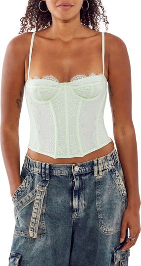 Out From Under Amour Lace Lace-up Corset In Black At Urban Outfitters