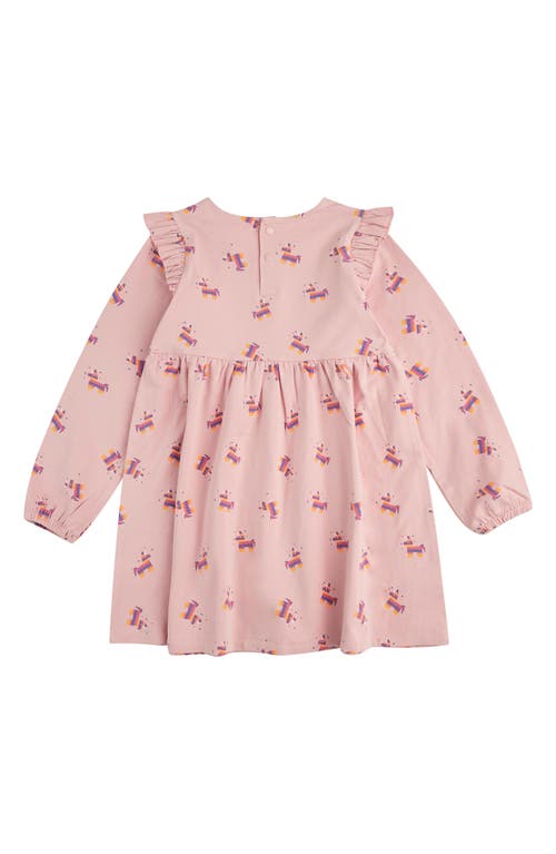 Shop Miles The Label Kids' Piñata Print Long Sleeve French Terry Dress In Pink