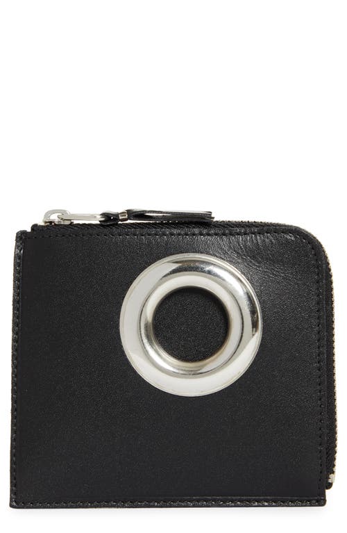 Shop Comme Des Garçons Wallets Large Eyelet Half Zip Wallet In Black