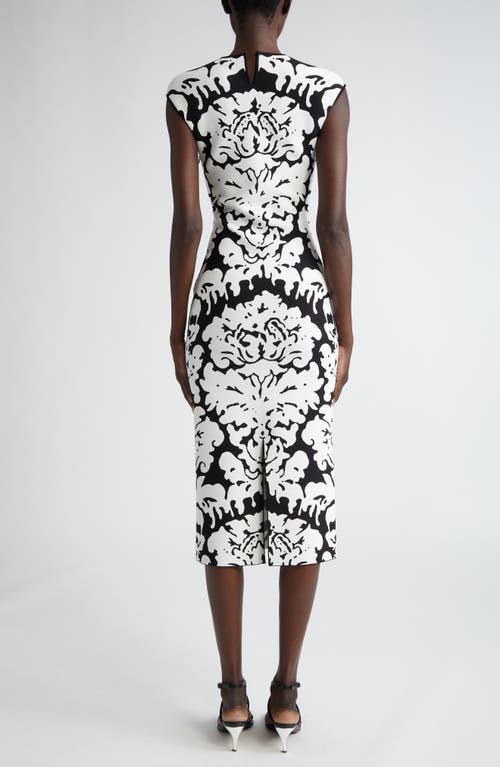 ALEXANDER MCQUEEN ALEXANDER MCQUEEN DAMASK JACQUARD SHEATH DRESS