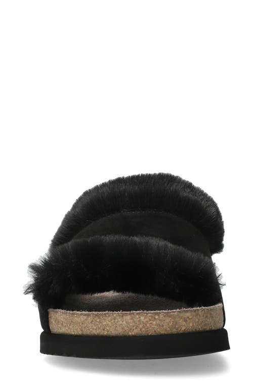 Mephisto Hemeline Faux Fur Slide Sandal In Black