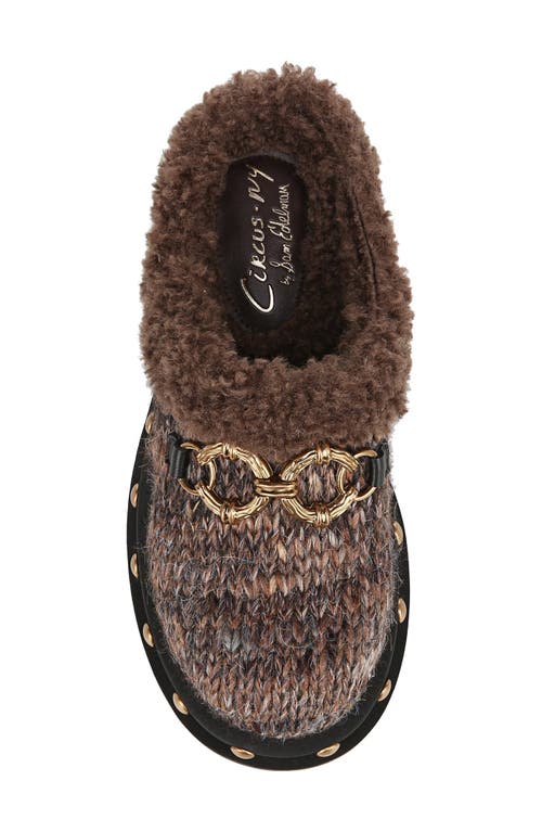 Circus Ny By Sam Edelman Annie Faux Shearling Lined Clog In Dark Chocolate