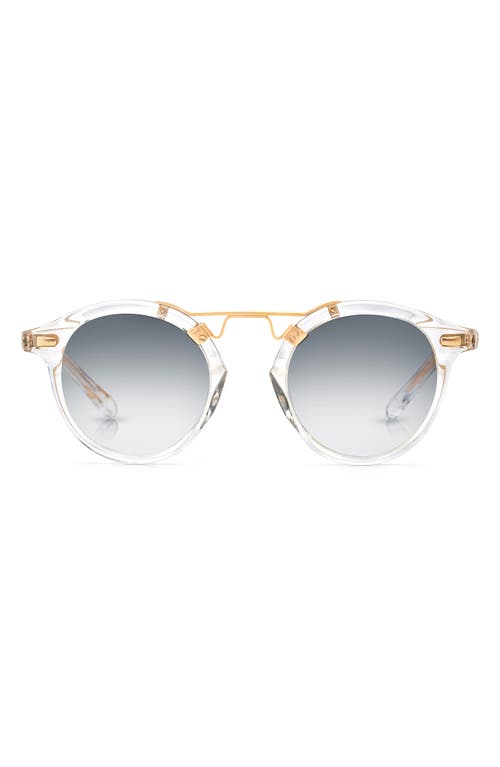 KREWE St. Louis 46mm Mirrored Round Sunglasses in Crystal 24K/Silver