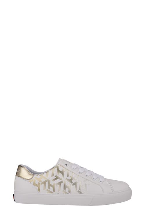 Shop Tommy Hilfiger Loura Sneaker In White/gold Multi